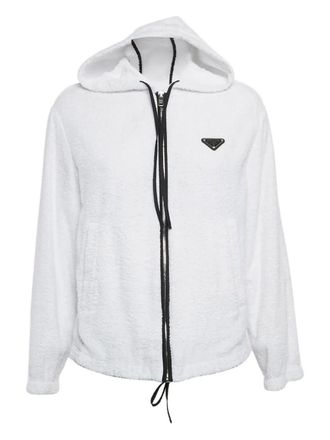 Prada Badstof jack met capuchon - Wit