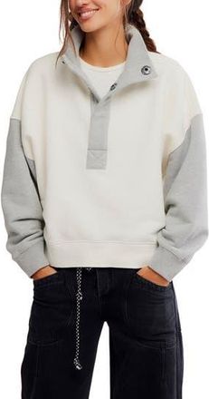 Free People Timeless Colorblock Pullover in Heathery Grey Combo at Nordstrom Rack, Size X-Large