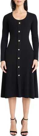 Maggy London Long Sleeve Sweater Dress in Black at Nordstrom, Size X-Large