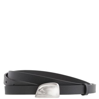 Burberry Signature Shield Leather Belt, Size Medium