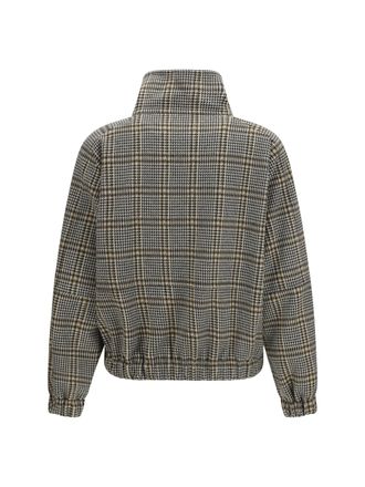 Fabiana Filippi Check Jersey Bomber Jacket - Gray