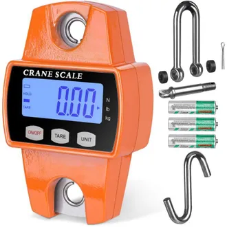 OEM Balanza Digital Port&aacute;til Naranja (300 Kg), Balanza Electr&oacute;nica Port&aacute;til Con Gancho Para Caza, Agricultura Y Pesca Al Aire Libre