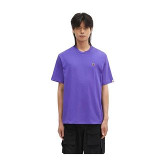 A Bathing Ape A Bathing Ape, Tops, Heren, Paars, L, Katoen, One Point Relaxed Fit Tee