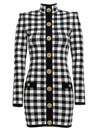 Balmain Vichy Strickkleid