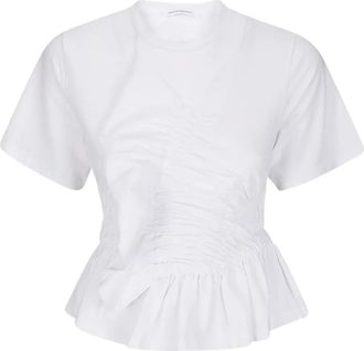 Cecilie Bahnsen Ace ruffled T-Shirt - women - Cotton/Elastane - M - White