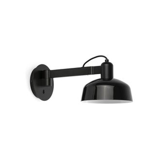 Netlighting Tatawin Arm Dome Wall Lamp Gloss Black 1x E27
