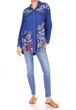 Johnny Was Tocayu Tunic Top In Sailor Blue