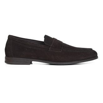 Doucal's Loafers, male, Brown, Size: 8 1/2 US Suede Penny Loafer