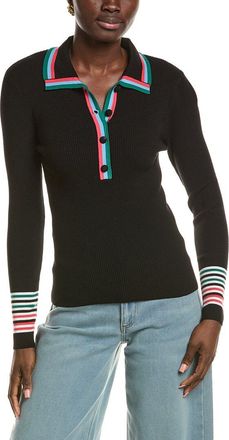 T Tahari Rainbow Collar Rib Shirt