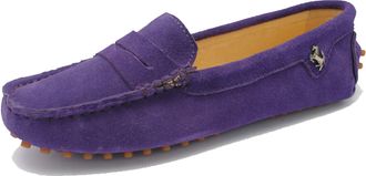 Miyoopark MINITOO Loafers Flat Shoes for Women Slip-on Summer Casual Moccasins with Buckle 9603-A Purple UK 2.5