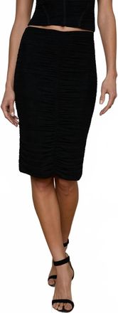 L'agence Isodora Mesh Midi Skirt In Black