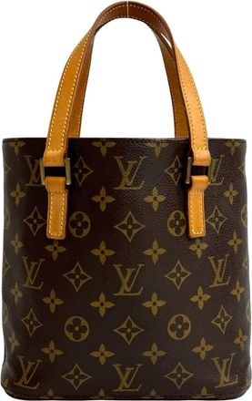 Louis Vuitton Brown Leather Pvc Handbag Tote Bag (Pre-Owned)