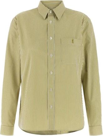 Saint Laurent Shirts, female, Green, Size: S Chemise Col Classique 3302