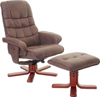 Hhg Hhg - Sill&oacute;n Reclinable 320, Sill&oacute;n Reclinable Sill&oacute;n Tv Con Taburete, Certificado Mvg, Imitaci&oacute;n De Ante Marr&oacute;n