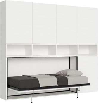 Itamoby Cama individual kando color fresno blanco composici&oacute;n c con colch&oacute;n
