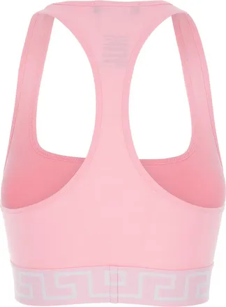 Versace Womens Sport Top Greca Medusa Pink Cotton Tops
