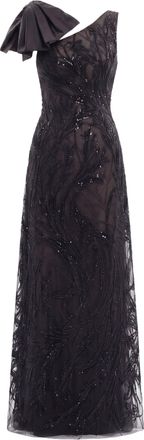 Saiid Kobeisy Asymmetrical Embroidered Dress With Bow
