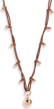 Open Edit Graduated Orb Necklace in Brown- Gold at Nordstrom