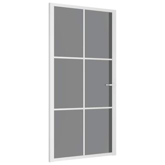 vidaXL Vidaxl - Puerta Interior Vidrio Egs Y Aluminio Blanco 102,5x201,5 Cm