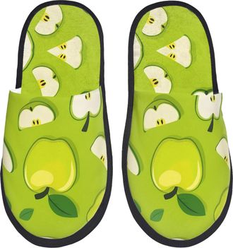 Generic House Slippers Green Fruits Cozy Slippers Breathable Anti-Slide Slipper For Women Ladies Hotel M