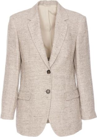 Brunello Cucinelli Beige Tailored Blazer With Buttons, Brand Size 42 (US Size 8)