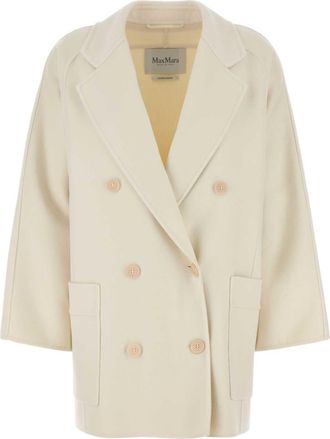 Max Mara Ivory Wool Blend Orma Coat