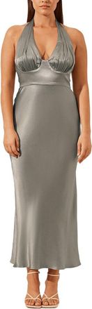 Shona Joy La Lune Plunged Halter Midi Dress