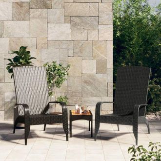 vidaXL Vidaxl - Sedia Adirondack da Giardino Nera in Polyrattan