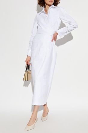 Max Mara Dress With Balzac Collar, Womens, White