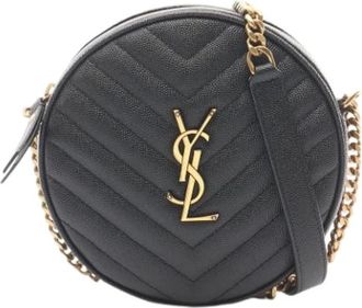 Saint Laurent Pre-owned Vintage Leren Schoudertas - Dames - Vintage Schoudertas - Zwart - ONE Size - Leer - Vintage