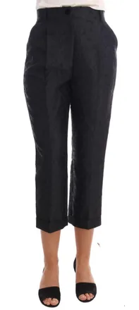 Dolce & Gabbana Floral Brocade Capri Pants - Black