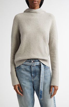 Proenza Schouler Greta Cashmere Blend Sweater Hoodie in Light Grey Melange at Nordstrom, Size X-Large