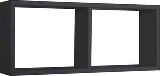 OEM Estante Rectangular De Pared 2 Compartimentos Mod. Morgana Negro