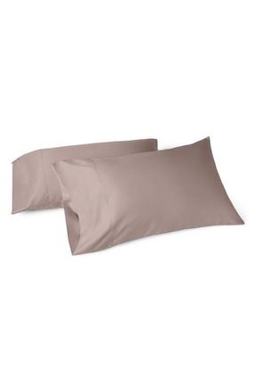 Coyuchi Classic Organic Cotton Sateen Pillowcases in Mineral at Nordstrom, Size Queen