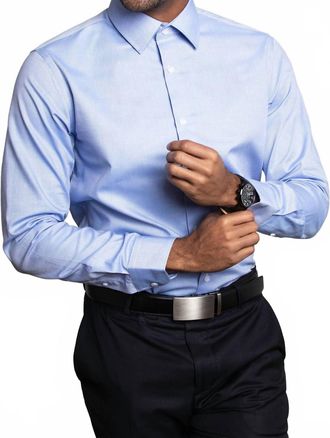 Alynn Elijah Standard Fit Dress Shirt In Medium Blue