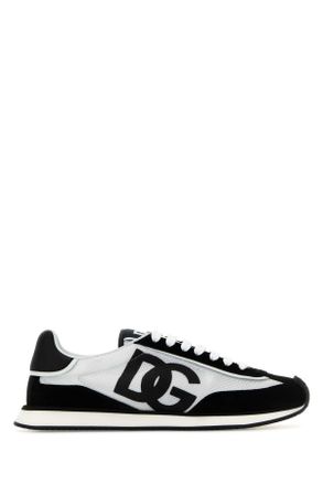 Dolce & Gabbana Two-tone Suede And Mesh Dg Aria Sneakers
