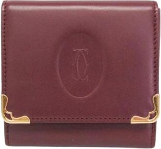Cartier Pre-owned Portemonnee - Dames - Vintage Accessoires - Rood - ONE Size - Leer - Vintage