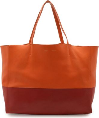 Celine Orange Red Red Color Leather Shoulder Bag Tote Bag (Pre-Owned)