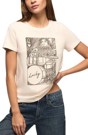 Lucky Brand Drummer Queen Graphic T-Shirt in Vanilla Cream at Nordstrom, Size Small