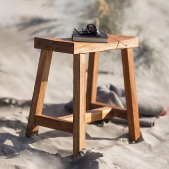 Garden Trading St Mawes Wooden Stool Seat Chair Outdoor Indoor