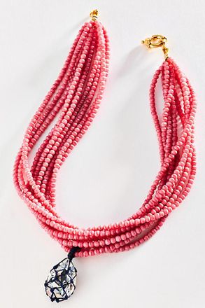 Timeless Pearly Pink Beaded Necklace