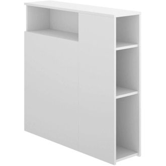 Dmora Dmora - Cabecero de cama Haitang, Atrás, Cabecero de dormitorio, Reposacabezas, 23x99 h96 cm, Blanco