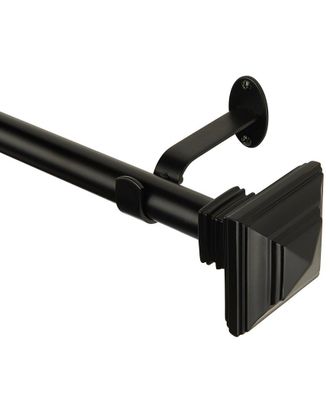 Elrene Florence Single Curtain Rod With Stacked Square Finial