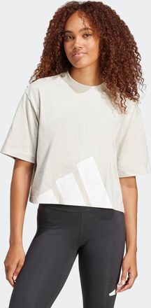 adidas T-Shirt ADIDAS SPORTSWEAR ESSENTIALS BIG LOGO BOYFRIEND, Damen, Gr. XXL, wonder alumina, wei&szlig;, Obermaterial: 100% Baumwolle, normal, Rundhals, Shirts 