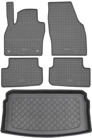 OEM Volkswagen Polo Vi 2g Aw Hatchback (5 Puertas) Desde 10.2017 Set - Alfombrillas De Goma Para Coche + Alfombrilla Para Maletero