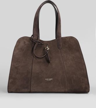 Giorgio Armani Tote In Brown Suede