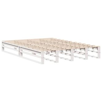 Berkfield Home Modern Bed Frame Frame White 120x190 cm Small Double Solid Wood Pine