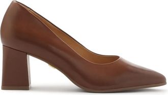 Kazar Bruine leren pumps op een paal - Dames - Pumps - Bruin - 37 EU - Leer - Schoenen