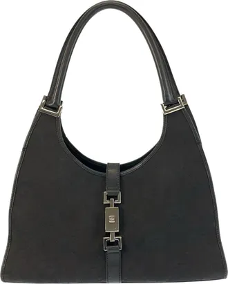 Gucci Black Jumbo Gg Canvas Jackie Handbag (Authentic Pre-Loved)