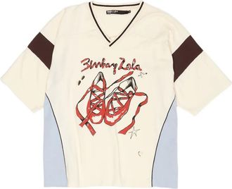 Bimba & Lola T-shirt met print en V-hals - Beige